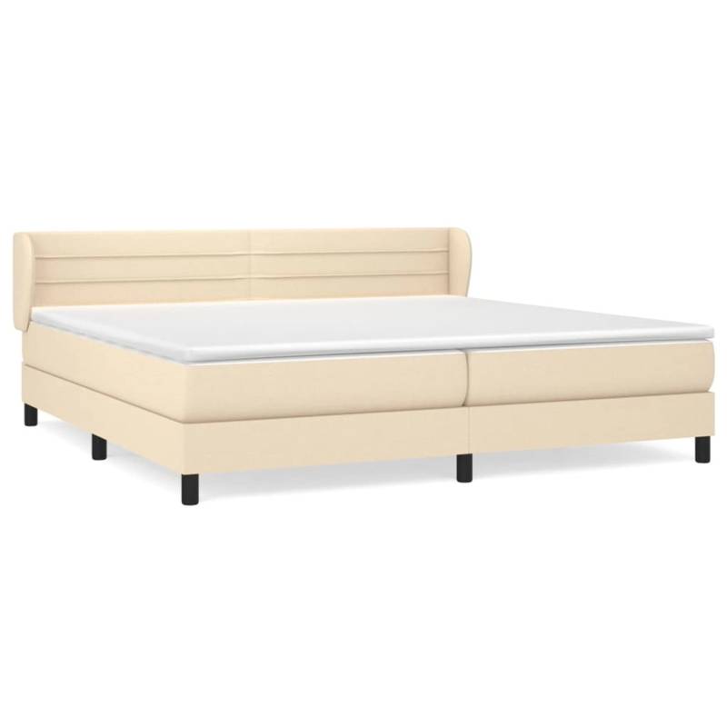 vidaXL Boxspringbett mit Matratze Creme 200x200 cm Stoff1372200 von VIDAXL