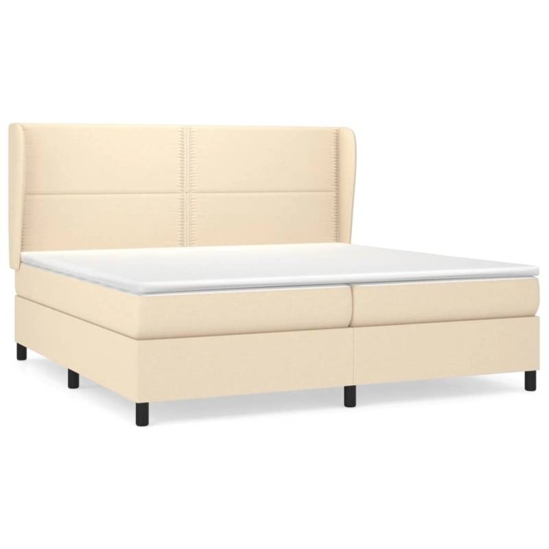 vidaXL Boxspringbett mit Matratze Creme 200x200 cm Stoff1372467 von VIDAXL