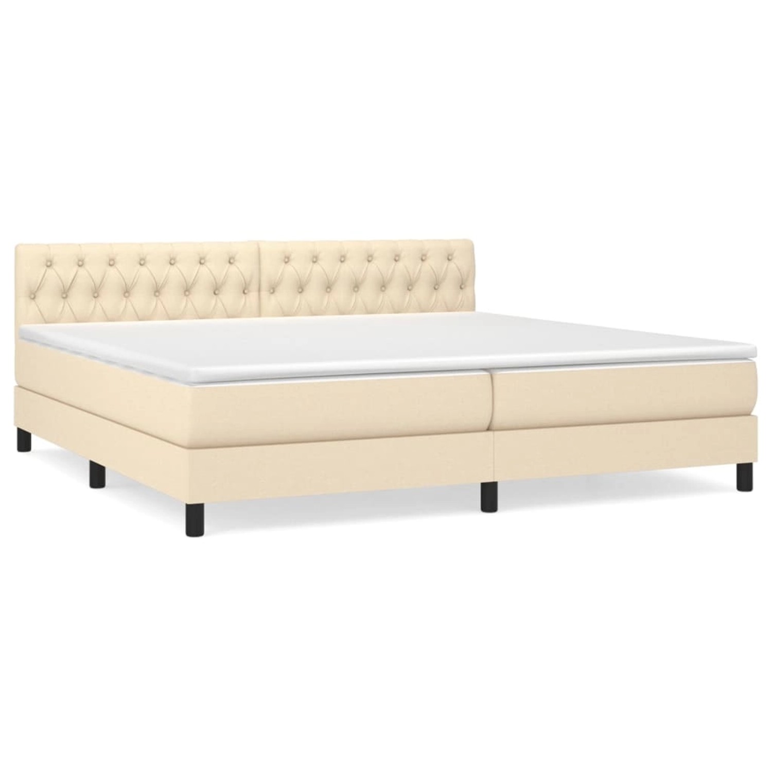 vidaXL Boxspringbett mit Matratze Creme 200x200 cm Stoff1389584 vidaXL Boxspringbett mit Matratze Creme 200x200 cm Stoff1389584 von VIDAXL