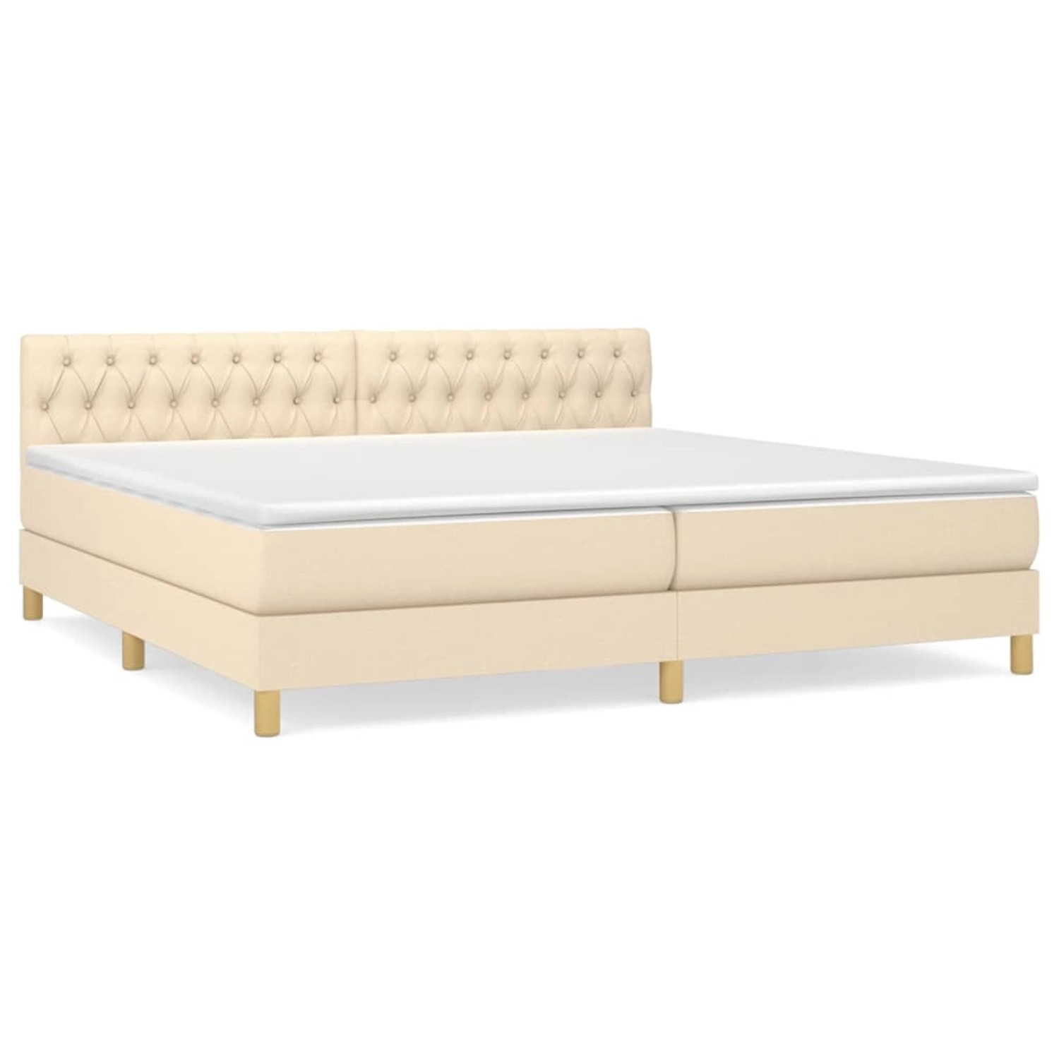vidaXL Boxspringbett mit Matratze Creme 200x200 cm Stoff1389644 vidaXL Boxspringbett mit Matratze Creme 200x200 cm Stoff1389644 von VIDAXL