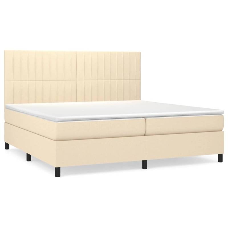 vidaXL Boxspringbett mit Matratze Creme 200x200 cm Stoff1395646 von VIDAXL