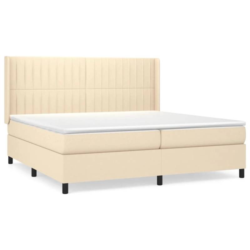 vidaXL Boxspringbett mit Matratze Creme 200x200 cm Stoff1395696 von VIDAXL