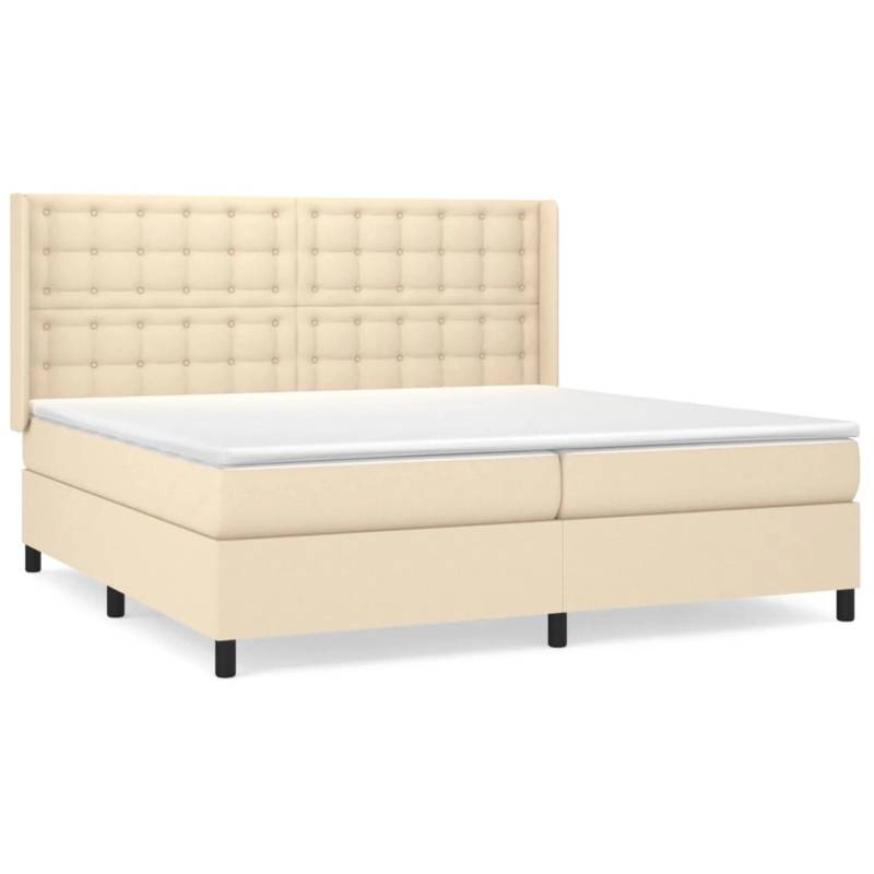 vidaXL Boxspringbett mit Matratze Creme 200x200 cm Stoff1397003 von VIDAXL