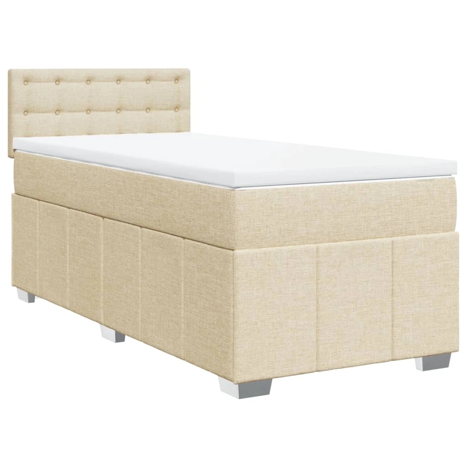 vidaXL Boxspringbett mit Matratze Creme 80x200 cm Stoff 3286914 vidaXL Boxspringbett mit Matratze Creme 80x200 cm Stoff 3286914 von VIDAXL