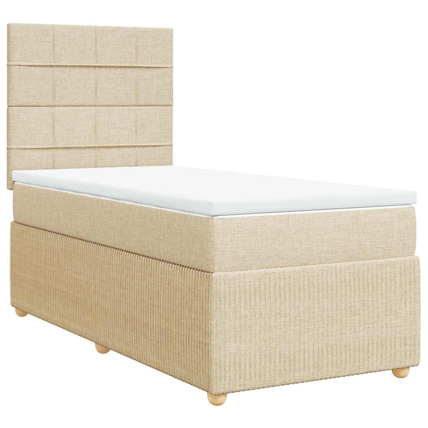 vidaXL Boxspringbett mit Matratze Creme 80x200 cm Stoff 3291888 von VIDAXL