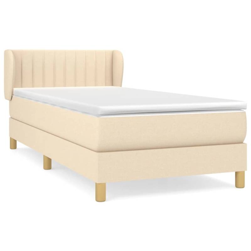 vidaXL Boxspringbett mit Matratze Creme 80x200 cm Stoff1372078 von VIDAXL