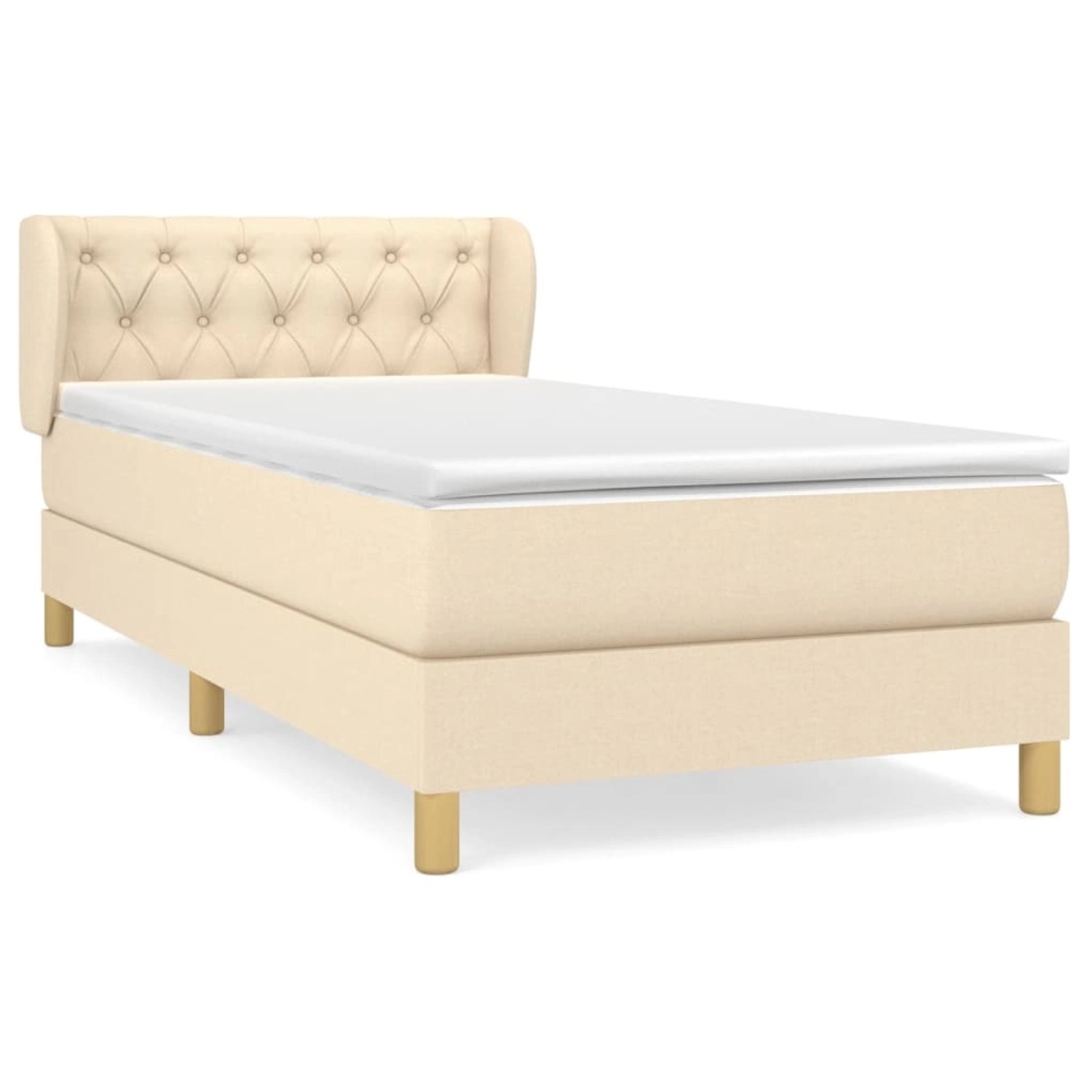 vidaXL Boxspringbett mit Matratze Creme 80x200 cm Stoff1372178 vidaXL Boxspringbett mit Matratze Creme 80x200 cm Stoff1372178 von VIDAXL