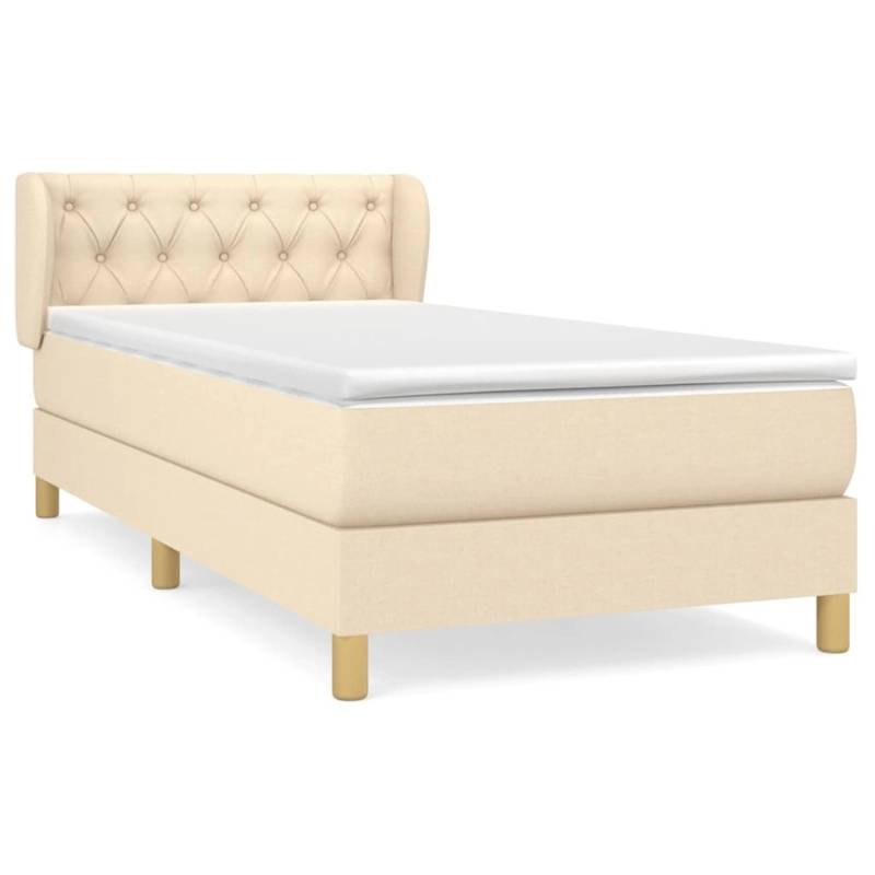 vidaXL Boxspringbett mit Matratze Creme 80x200 cm Stoff1372178 von VIDAXL