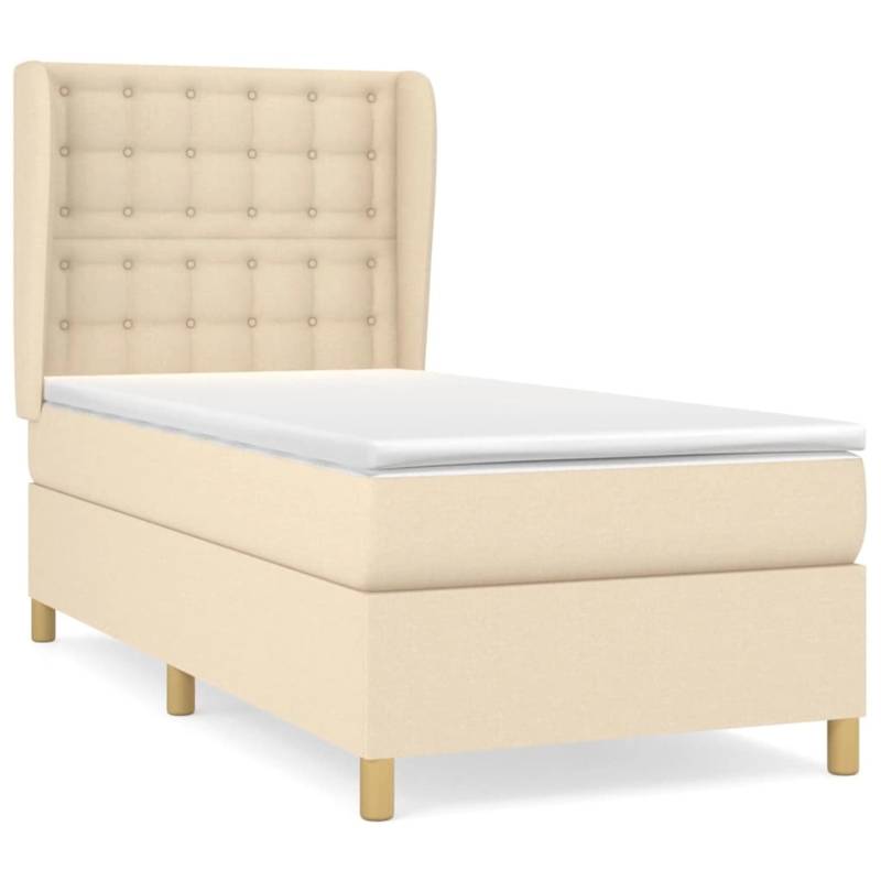 vidaXL Boxspringbett mit Matratze Creme 80x200 cm Stoff1372671 von VIDAXL