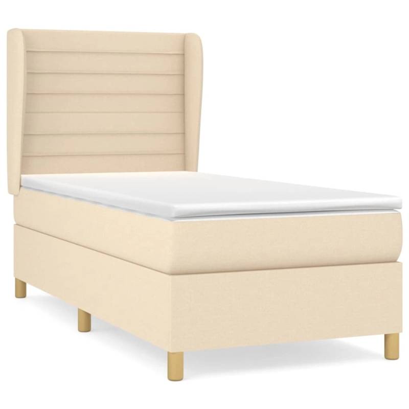 vidaXL Boxspringbett mit Matratze Creme 80x200 cm Stoff1380239 von VIDAXL