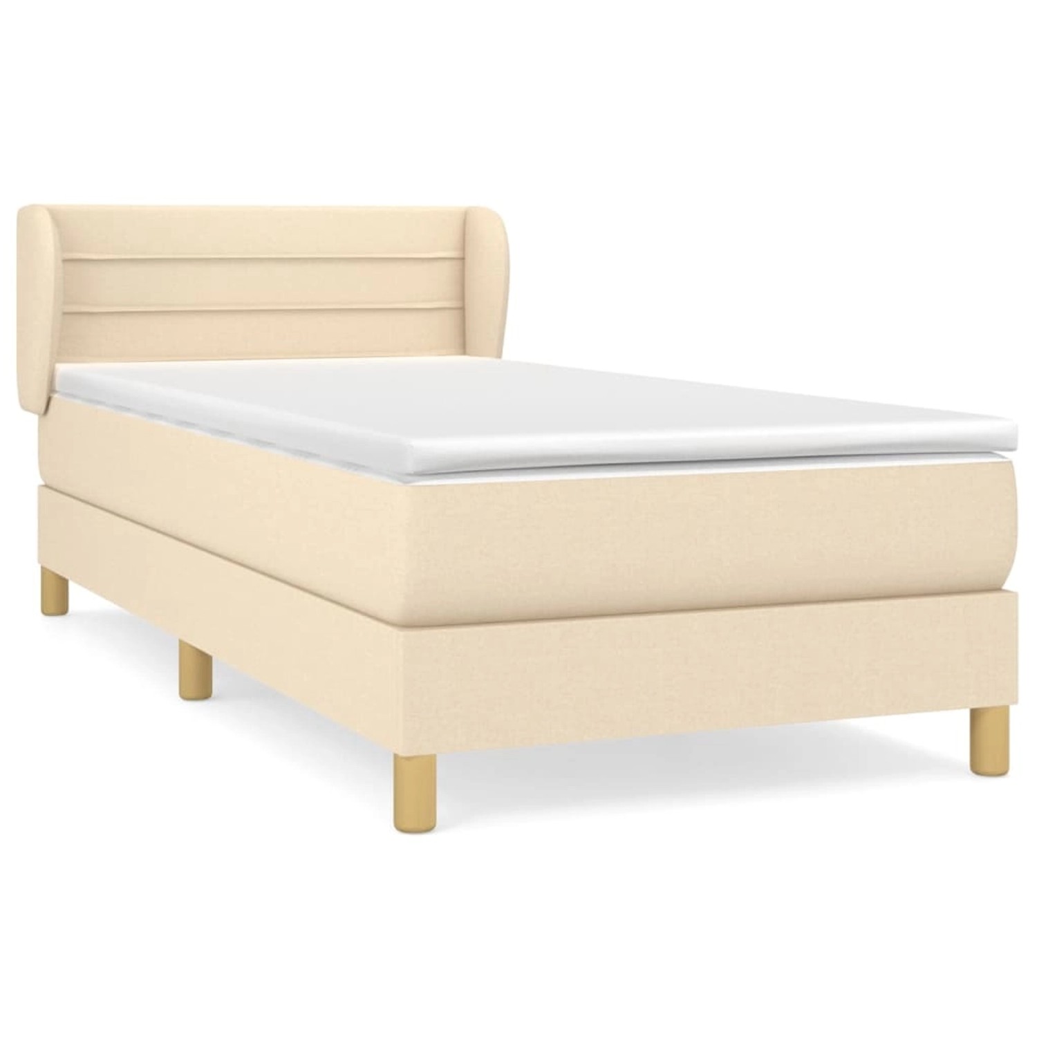 vidaXL Boxspringbett mit Matratze Creme 80x200 cm Stoff1393314 von VIDAXL