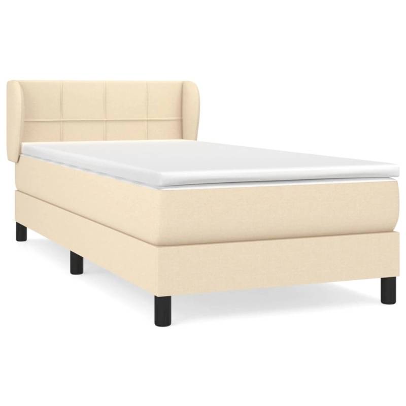 vidaXL Boxspringbett mit Matratze Creme 90x190 cm Stoff 3126210 von VIDAXL