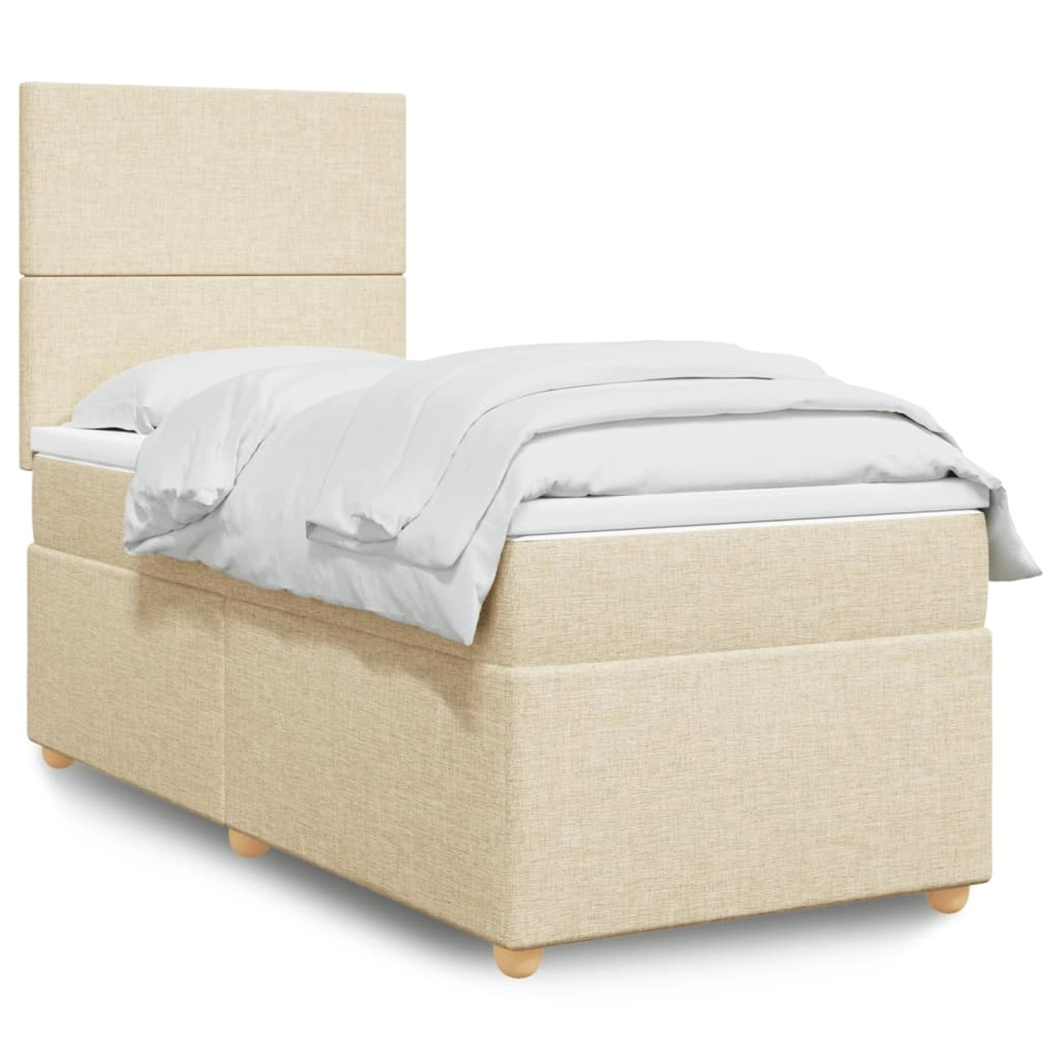 vidaXL Boxspringbett mit Matratze Creme 90x190 cm Stoff 3293433 vidaXL Boxspringbett mit Matratze Creme 90x190 cm Stoff 3293433 von VIDAXL
