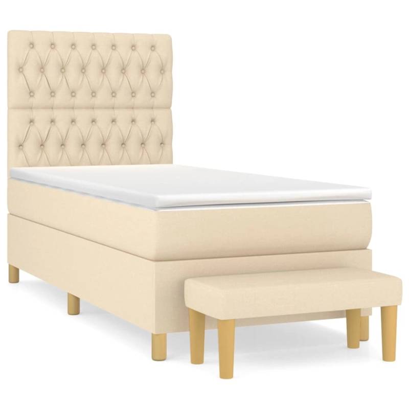 vidaXL Boxspringbett mit Matratze Creme 90x190 cm Stoff1358443 vidaXL Boxspringbett mit Matratze Creme 90x190 cm Stoff1358443 von VIDAXL