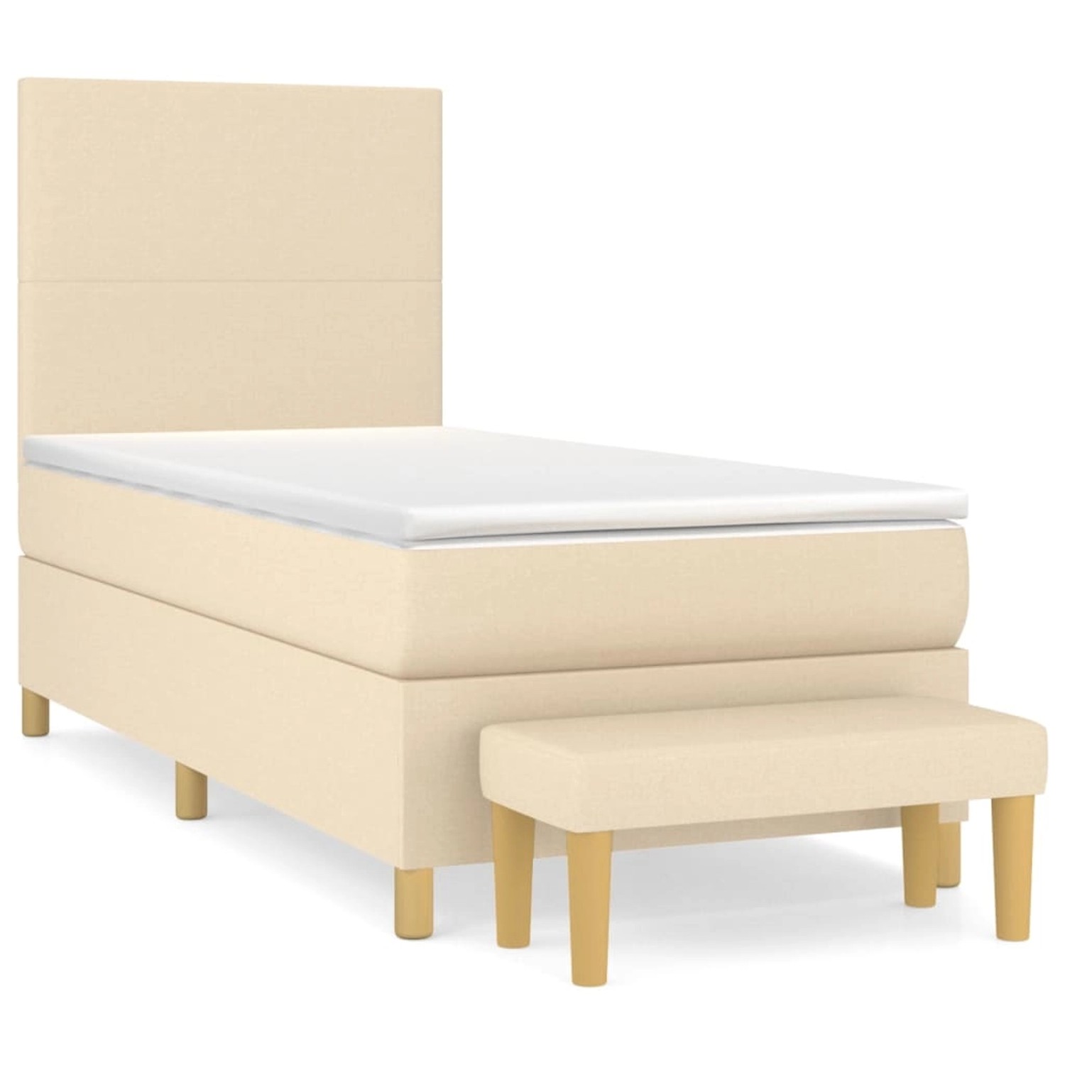 vidaXL Boxspringbett mit Matratze Creme 90x190 cm Stoff1358783 vidaXL Boxspringbett mit Matratze Creme 90x190 cm Stoff1358783 von VIDAXL