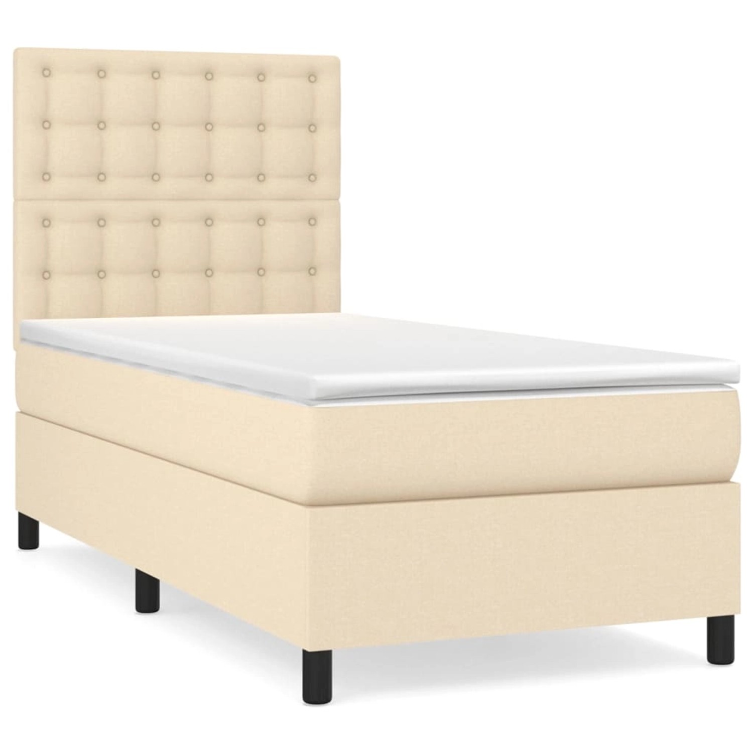 vidaXL Boxspringbett mit Matratze Creme 90x190 cm Stoff1358789 vidaXL Boxspringbett mit Matratze Creme 90x190 cm Stoff1358789 von VIDAXL