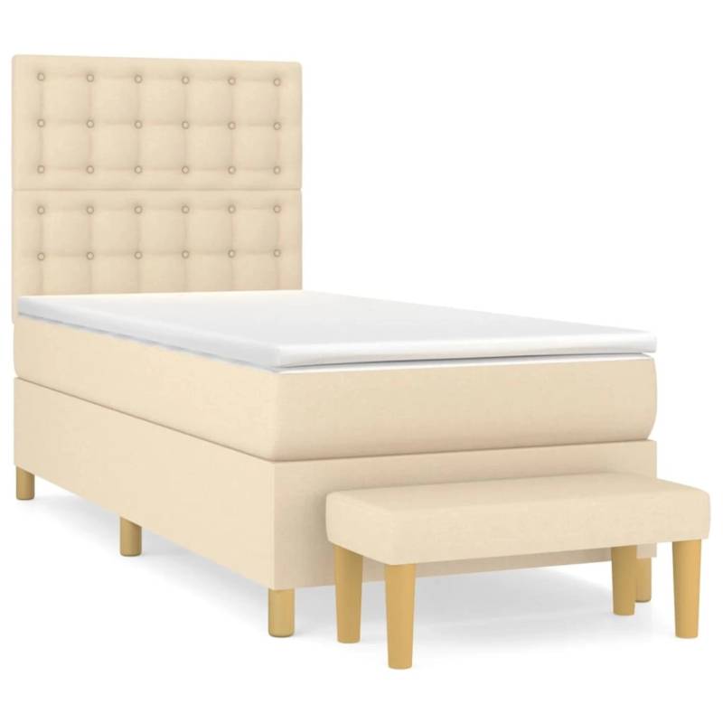 vidaXL Boxspringbett mit Matratze Creme 90x190 cm Stoff1358793 vidaXL Boxspringbett mit Matratze Creme 90x190 cm Stoff1358793 von VIDAXL