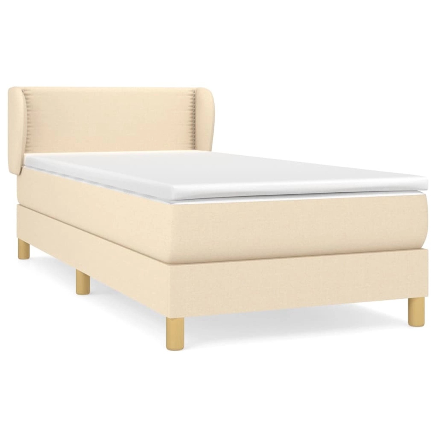 vidaXL Boxspringbett mit Matratze Creme 90x190 cm Stoff1372050 vidaXL Boxspringbett mit Matratze Creme 90x190 cm Stoff1372050 von VIDAXL