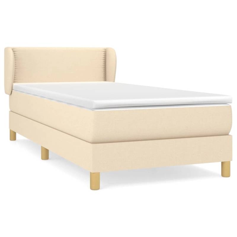 vidaXL Boxspringbett mit Matratze Creme 90x190 cm Stoff1372050 von VIDAXL