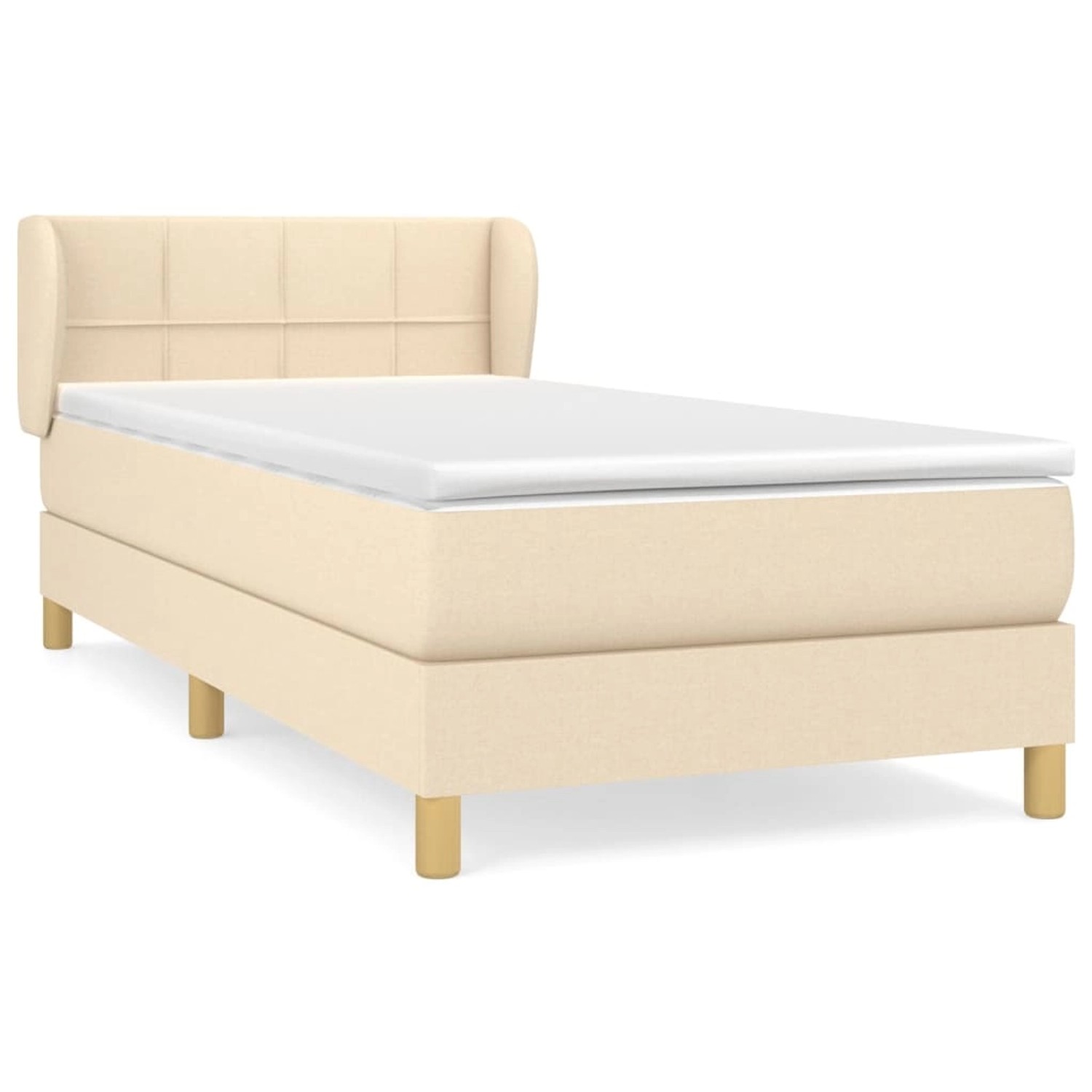 vidaXL Boxspringbett mit Matratze Creme 90x190 cm Stoff1372143 vidaXL Boxspringbett mit Matratze Creme 90x190 cm Stoff1372143 von VIDAXL