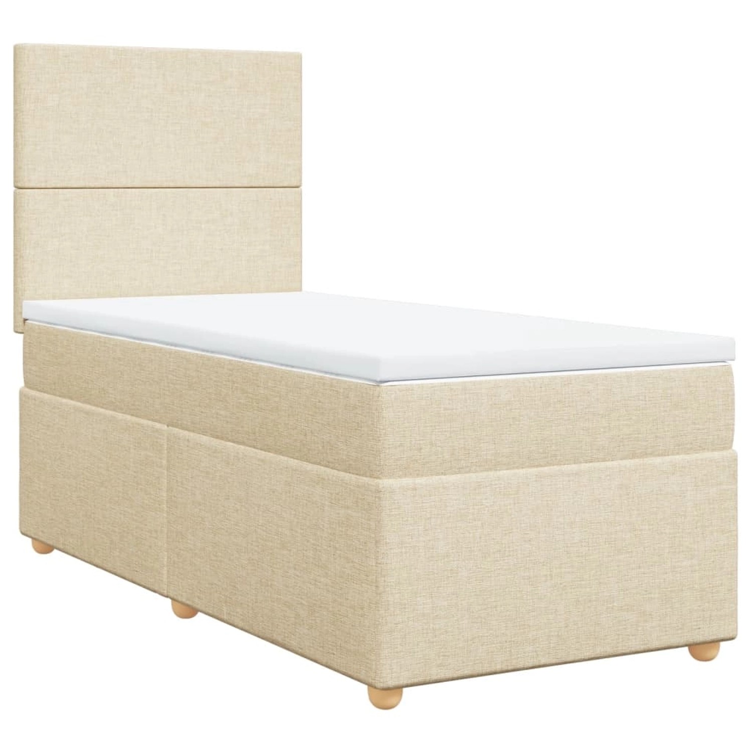 vidaXL Boxspringbett mit Matratze Creme 90x190 cm Stoff2101706 vidaXL Boxspringbett mit Matratze Creme 90x190 cm Stoff2101706 von VIDAXL