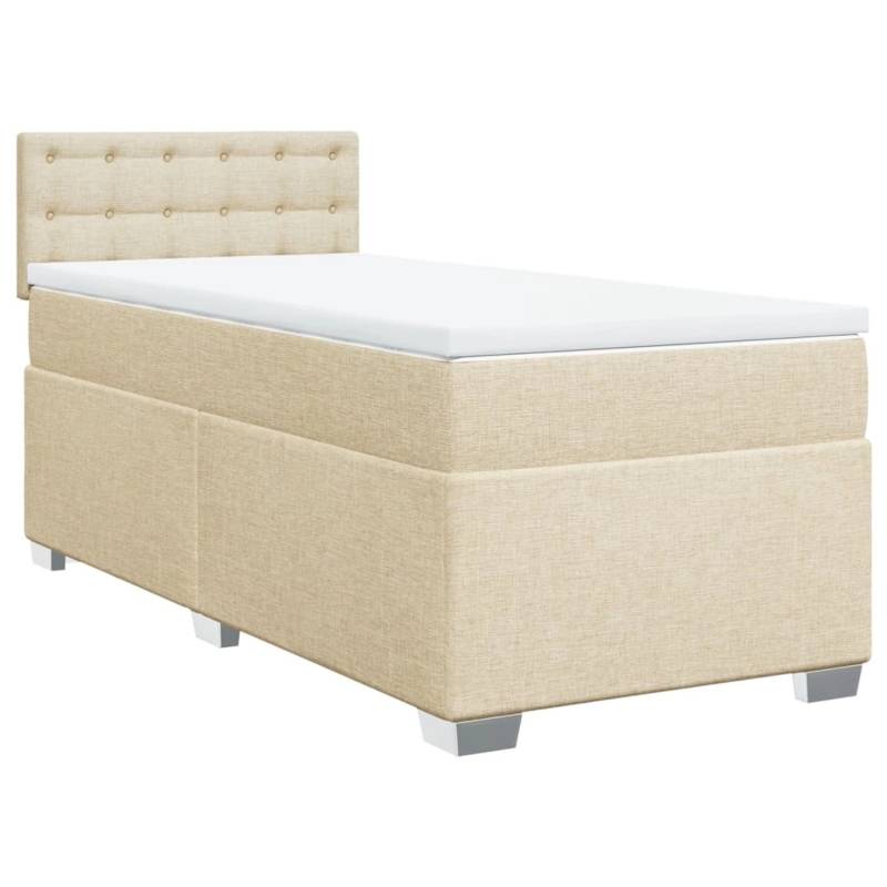 vidaXL Boxspringbett mit Matratze Creme 90x190 cm Stoff2105620 von VIDAXL