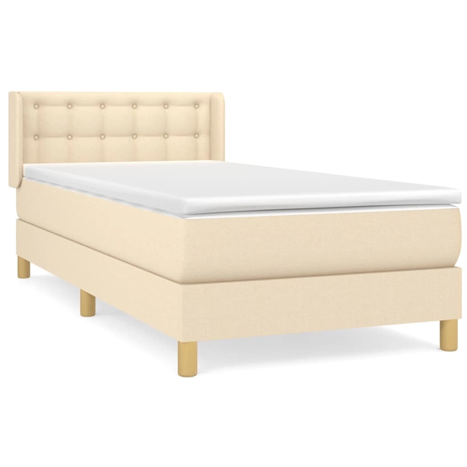 vidaXL Boxspringbett mit Matratze Creme 90x200 cm Stoff 3130566 vidaXL Boxspringbett mit Matratze Creme 90x200 cm Stoff 3130566 von VIDAXL