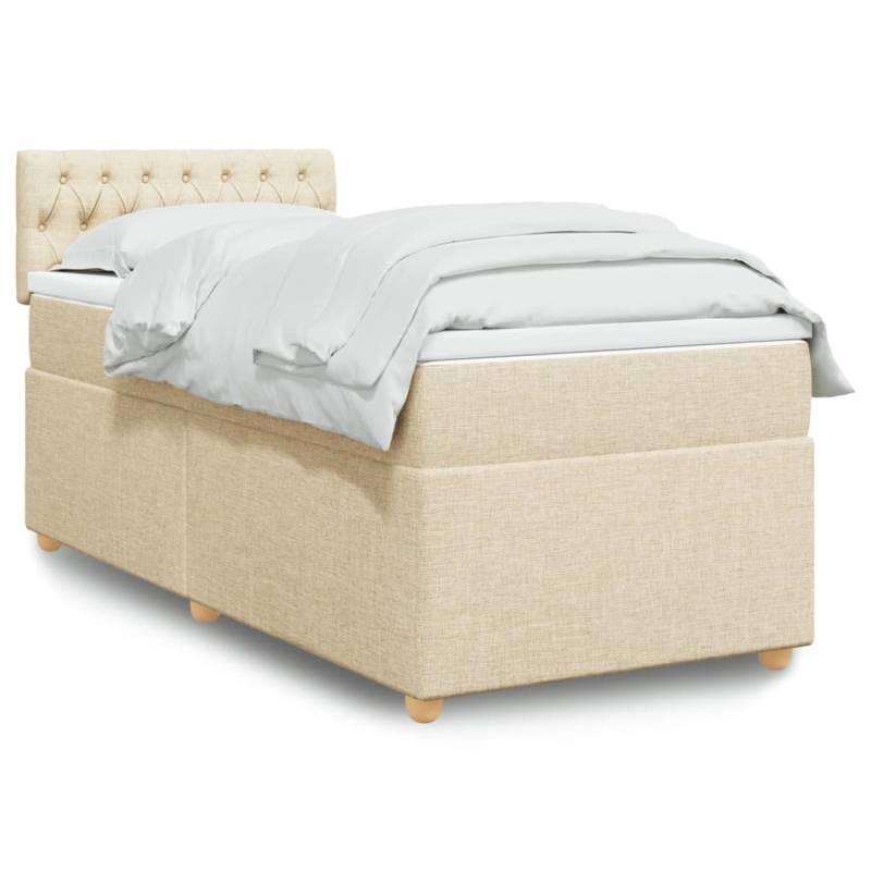 vidaXL Boxspringbett mit Matratze Creme 90x200 cm Stoff 3288875 vidaXL Boxspringbett mit Matratze Creme 90x200 cm Stoff 3288875 von VIDAXL