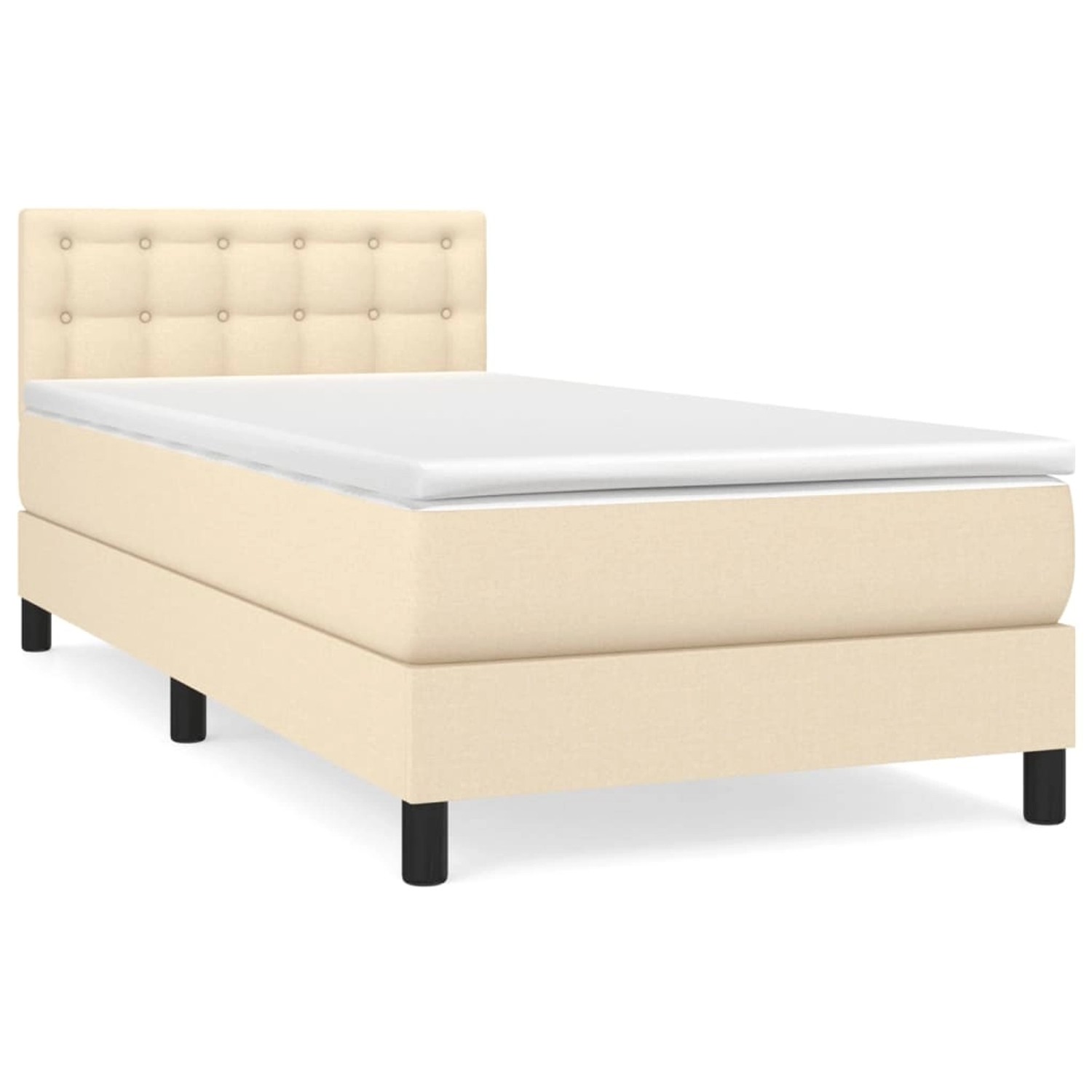 vidaXL Boxspringbett mit Matratze Creme 90x200 cm Stoff1389590 vidaXL Boxspringbett mit Matratze Creme 90x200 cm Stoff1389590 von VIDAXL