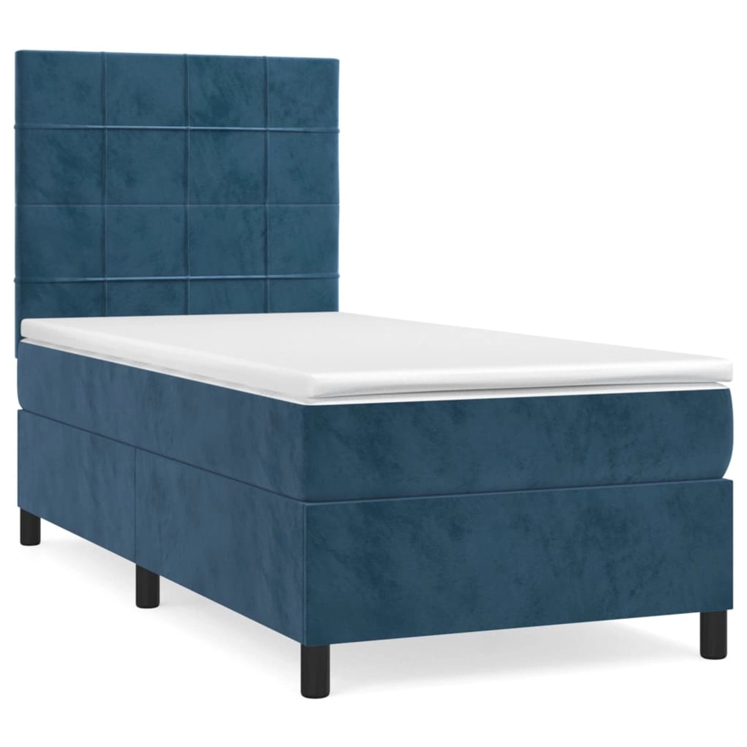vidaXL Boxspringbett mit Matratze Dunkelblau 100x200 cm Samt1347922 vidaXL Boxspringbett mit Matratze Dunkelblau 100x200 cm Samt1347922 von VIDAXL