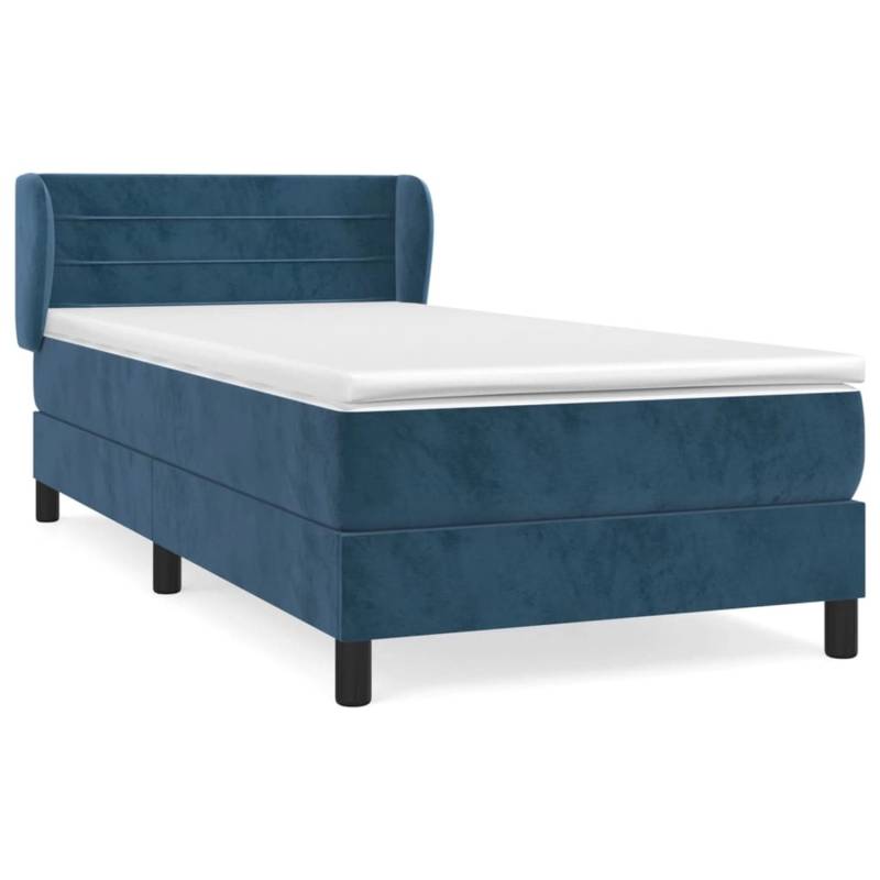 vidaXL Boxspringbett mit Matratze Dunkelblau 100x200 cm Samt1372373 von VIDAXL