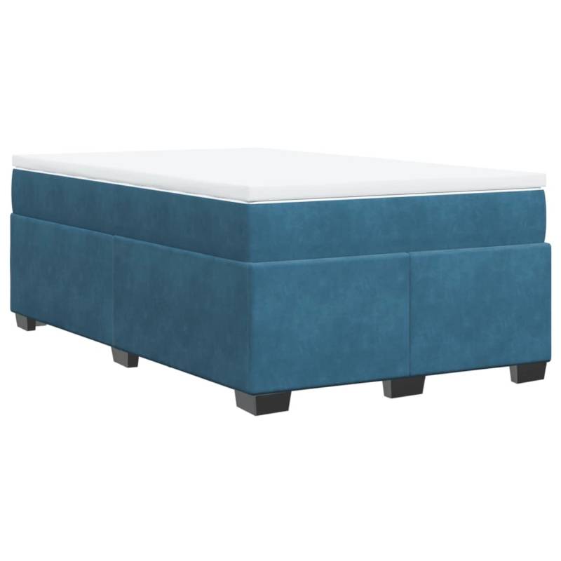 vidaXL Boxspringbett mit Matratze Dunkelblau 120x190 cm Samt2107208 von VIDAXL