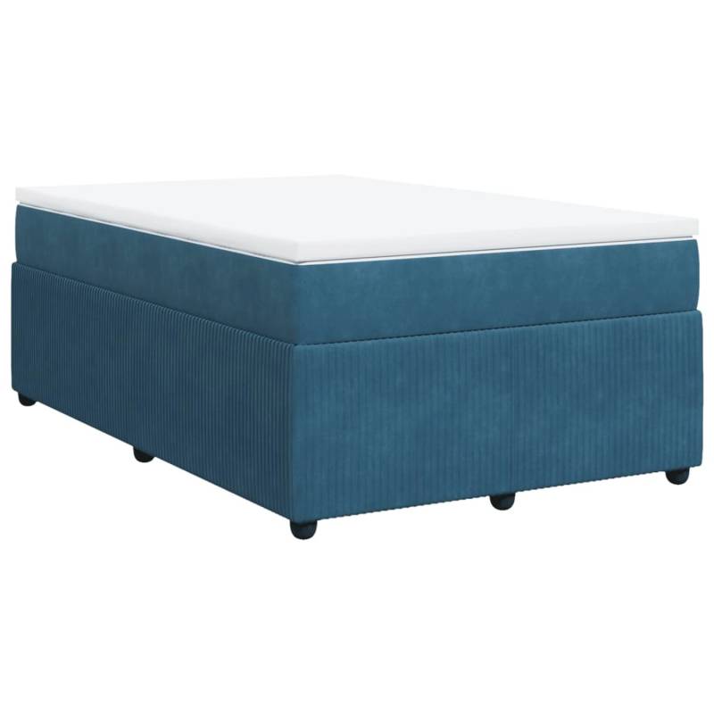 vidaXL Boxspringbett mit Matratze Dunkelblau 120x200 cm Samt2100351 von VIDAXL