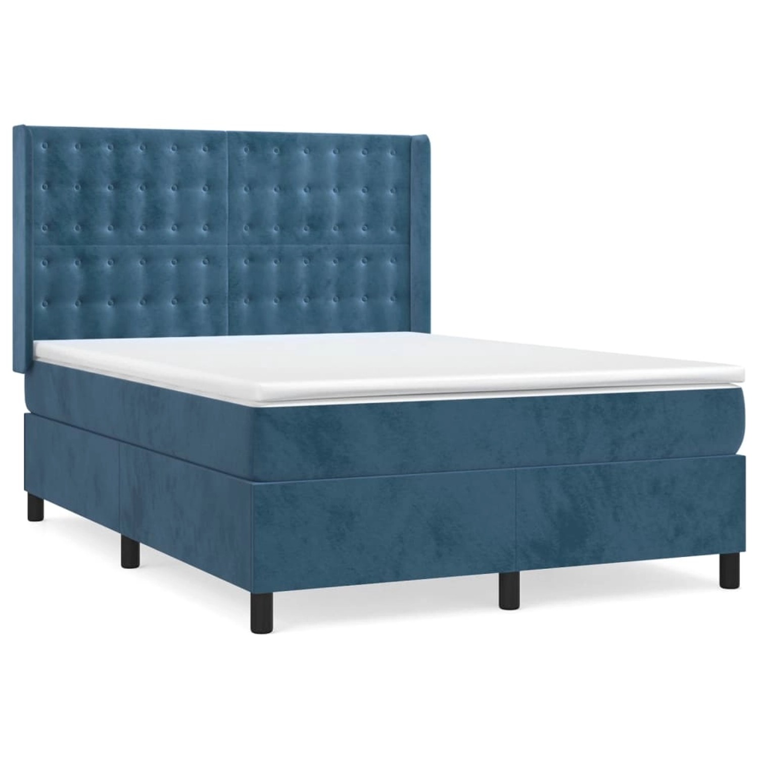 vidaXL Boxspringbett mit Matratze Dunkelblau 140x200 cm Samt1378805 vidaXL Boxspringbett mit Matratze Dunkelblau 140x200 cm Samt1378805 von VIDAXL