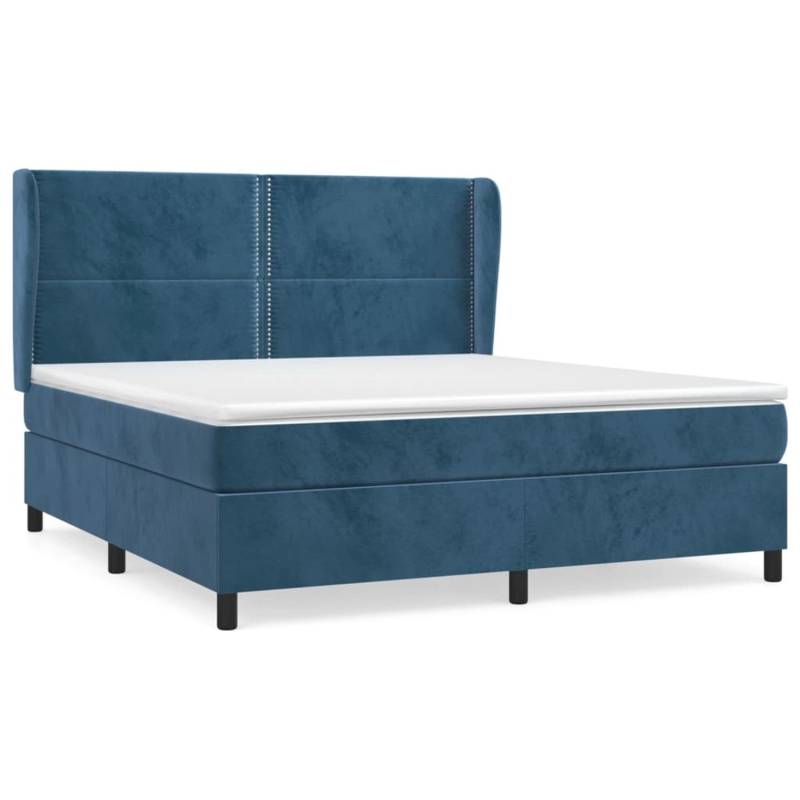vidaXL Boxspringbett mit Matratze Dunkelblau 180x200 cm Samt1395948 von VIDAXL