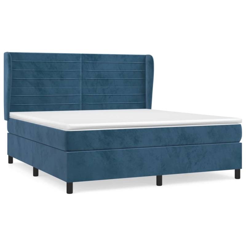vidaXL Boxspringbett mit Matratze Dunkelblau 180x200 cm Samt1534577 von VIDAXL
