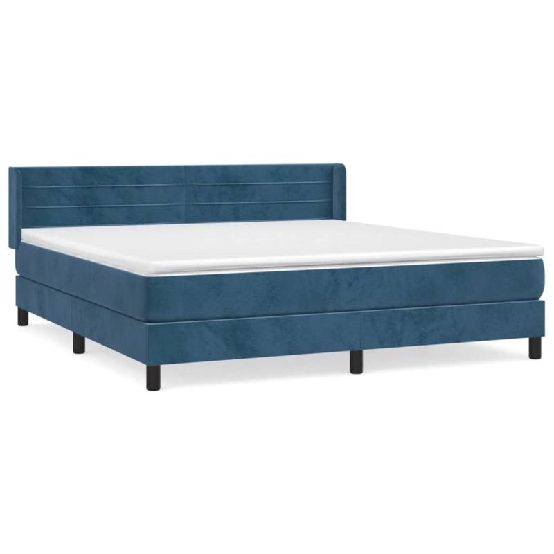 vidaXL Boxspringbett mit Matratze Dunkelblau 180x200 cm Samt1537612 von VIDAXL
