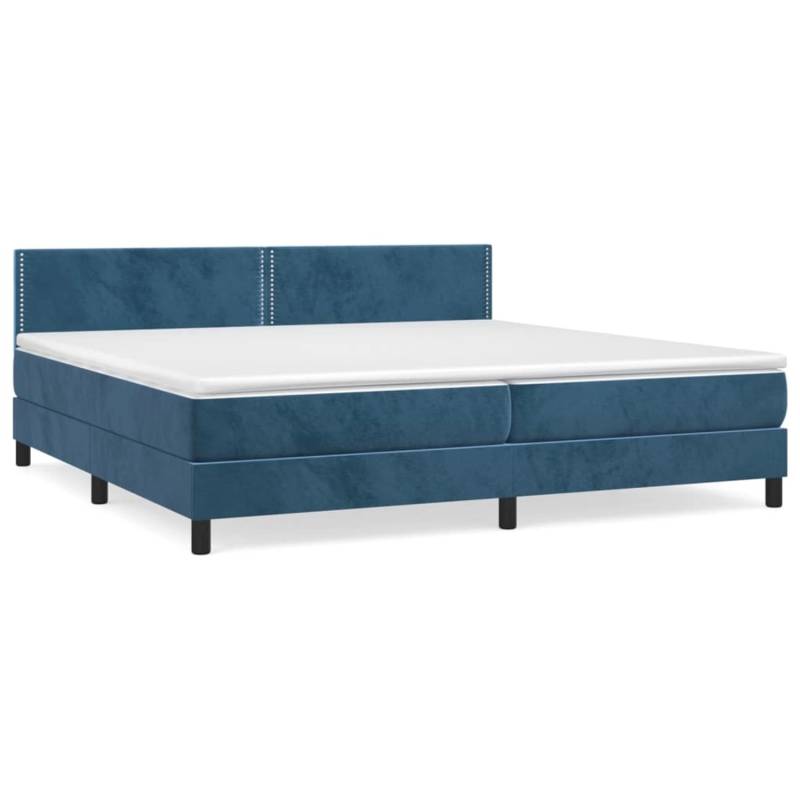 vidaXL Boxspringbett mit Matratze Dunkelblau 200x200 cm Samt1349954 von VIDAXL