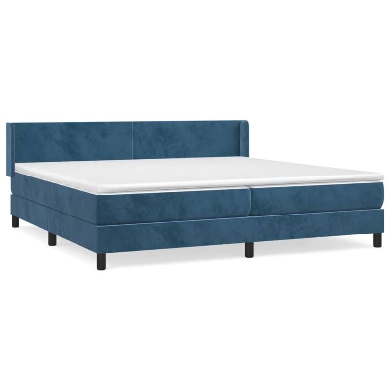 vidaXL Boxspringbett mit Matratze Dunkelblau 200x200 cm Samt1376631 von VIDAXL