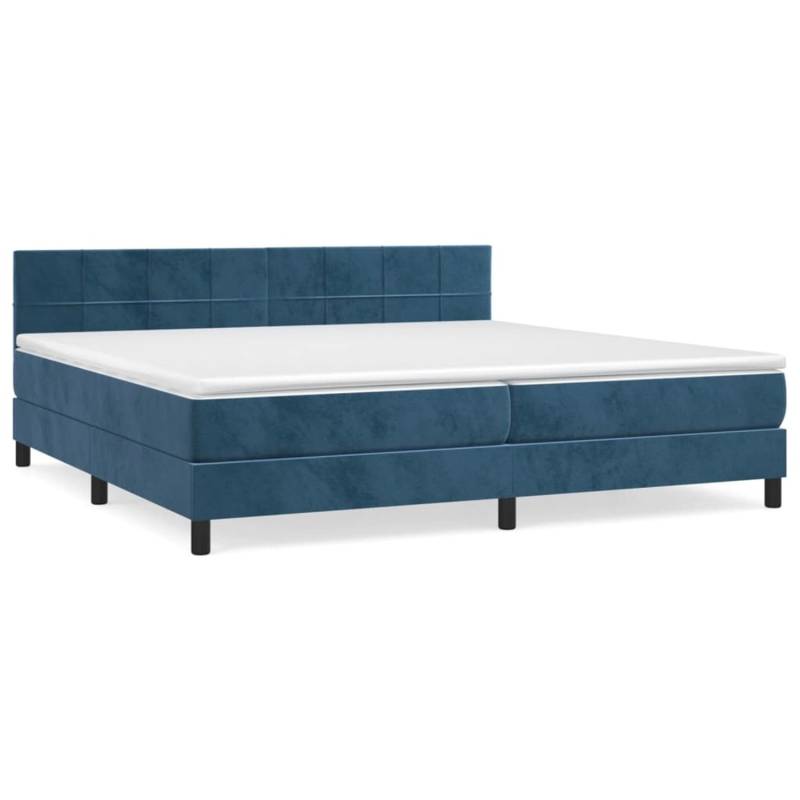 vidaXL Boxspringbett mit Matratze Dunkelblau 200x200 cm Samt1389964 von VIDAXL