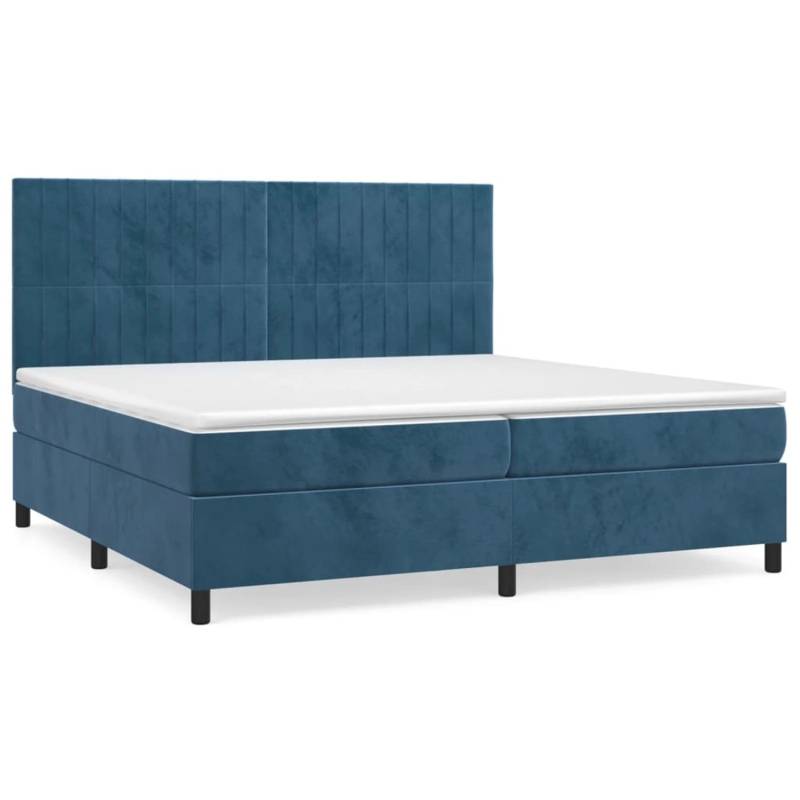 vidaXL Boxspringbett mit Matratze Dunkelblau 200x200 cm Samt1466029 von VIDAXL