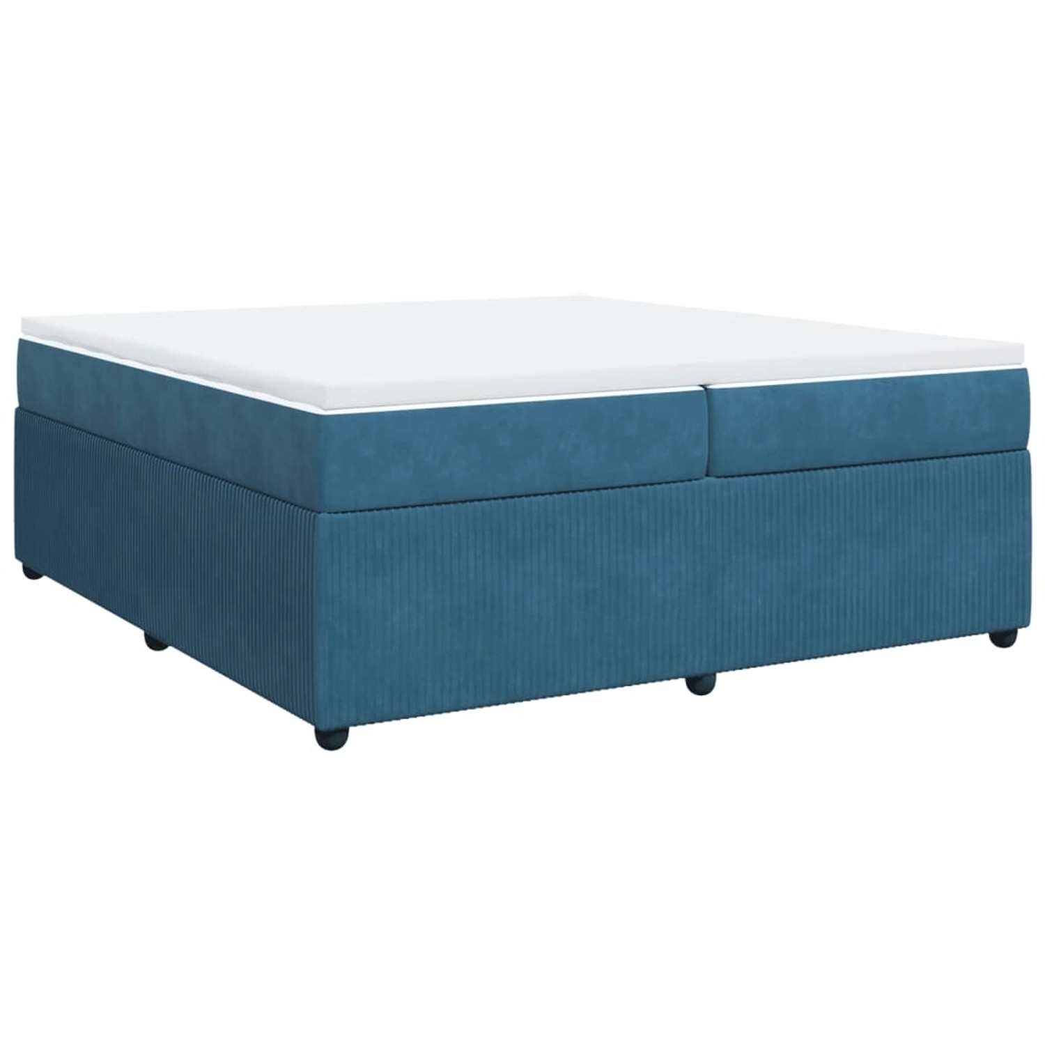 vidaXL Boxspringbett mit Matratze Dunkelblau 200x200 cm Samt2104035 von VIDAXL