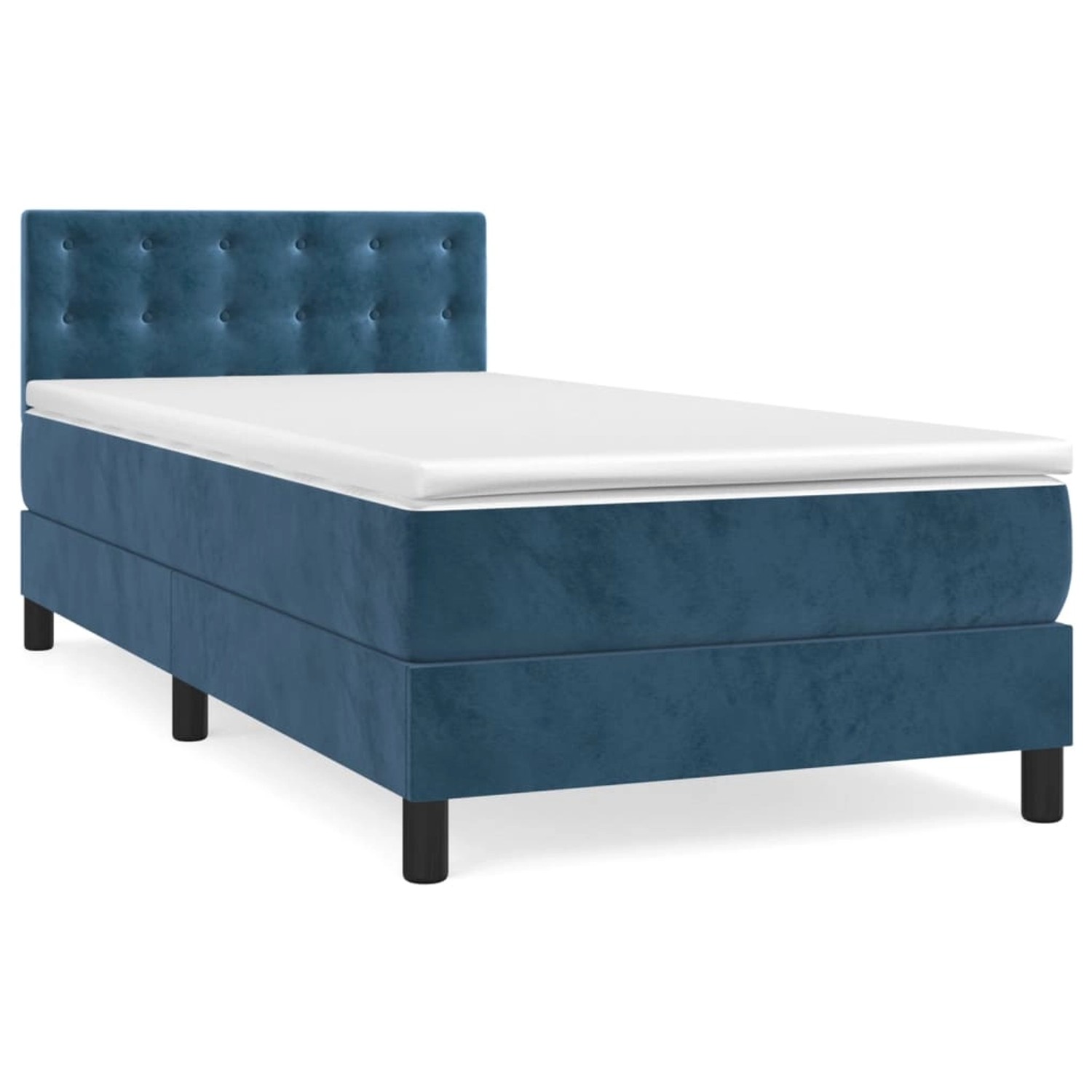 vidaXL Boxspringbett mit Matratze Dunkelblau 90x190 cm Samt1537745 vidaXL Boxspringbett mit Matratze Dunkelblau 90x190 cm Samt1537745 von VIDAXL