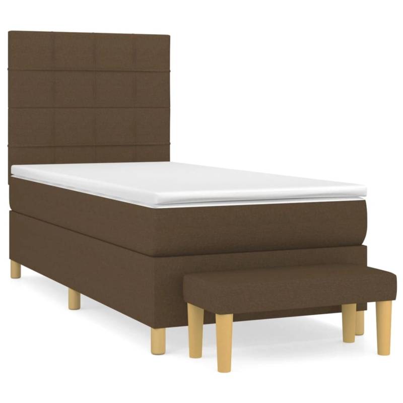 vidaXL Boxspringbett mit Matratze Dunkelbraun 100x200 cm Stoff 3137136 vidaXL Boxspringbett mit Matratze Dunkelbraun 100x200 cm Stoff 3137136 von VIDAXL