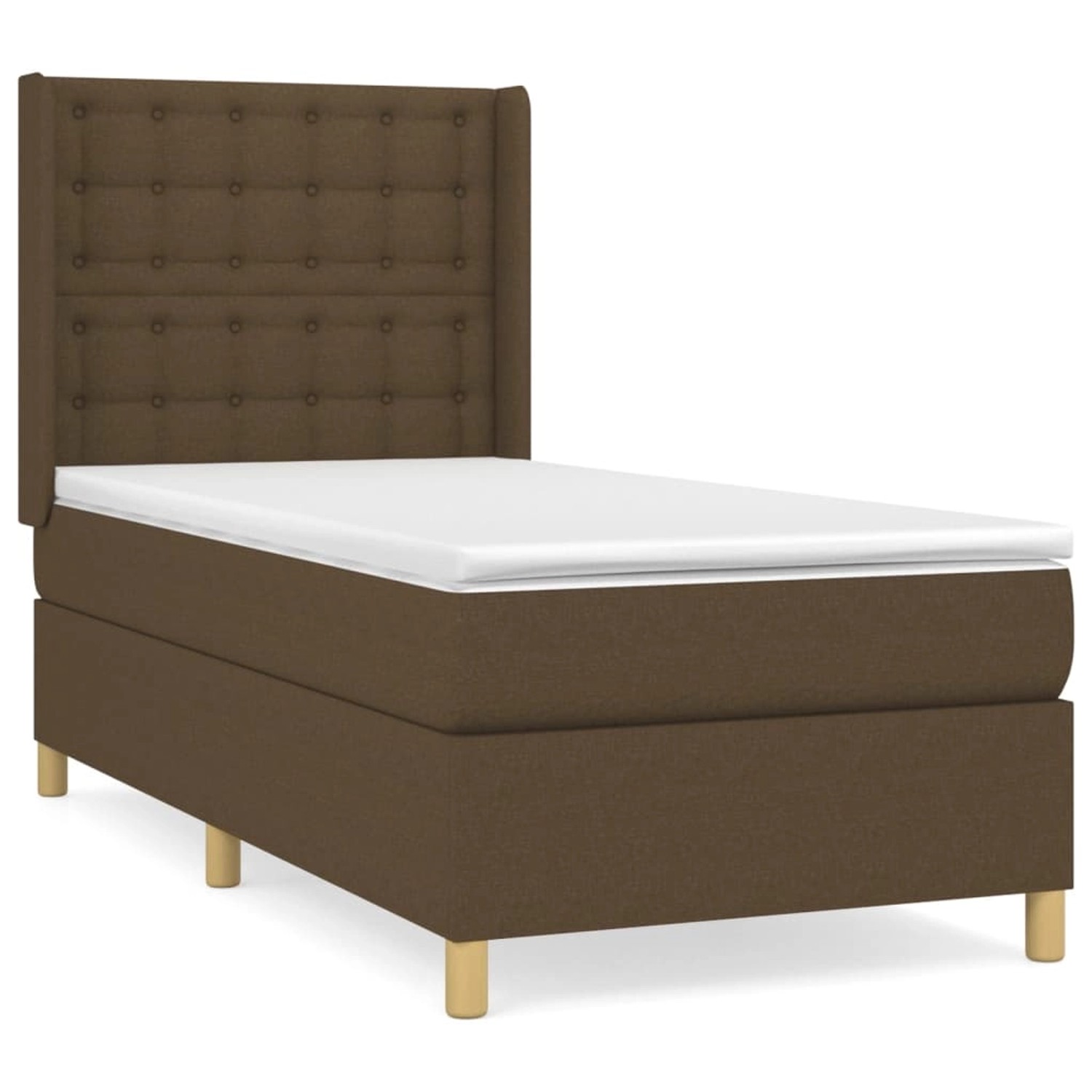 vidaXL Boxspringbett mit Matratze Dunkelbraun 100x200 cm Stoff1350237 vidaXL Boxspringbett mit Matratze Dunkelbraun 100x200 cm Stoff1350237 von VIDAXL