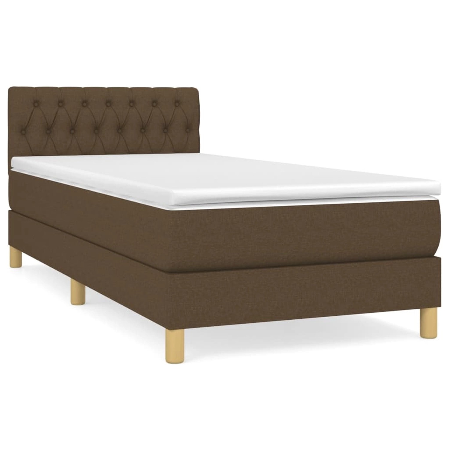 vidaXL Boxspringbett mit Matratze Dunkelbraun 100x200 cm Stoff1366937 vidaXL Boxspringbett mit Matratze Dunkelbraun 100x200 cm Stoff1366937 von VIDAXL