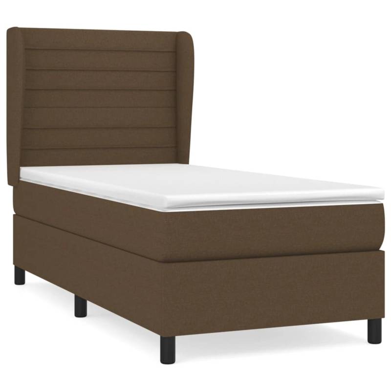 vidaXL Boxspringbett mit Matratze Dunkelbraun 100x200 cm Stoff1372483 von VIDAXL