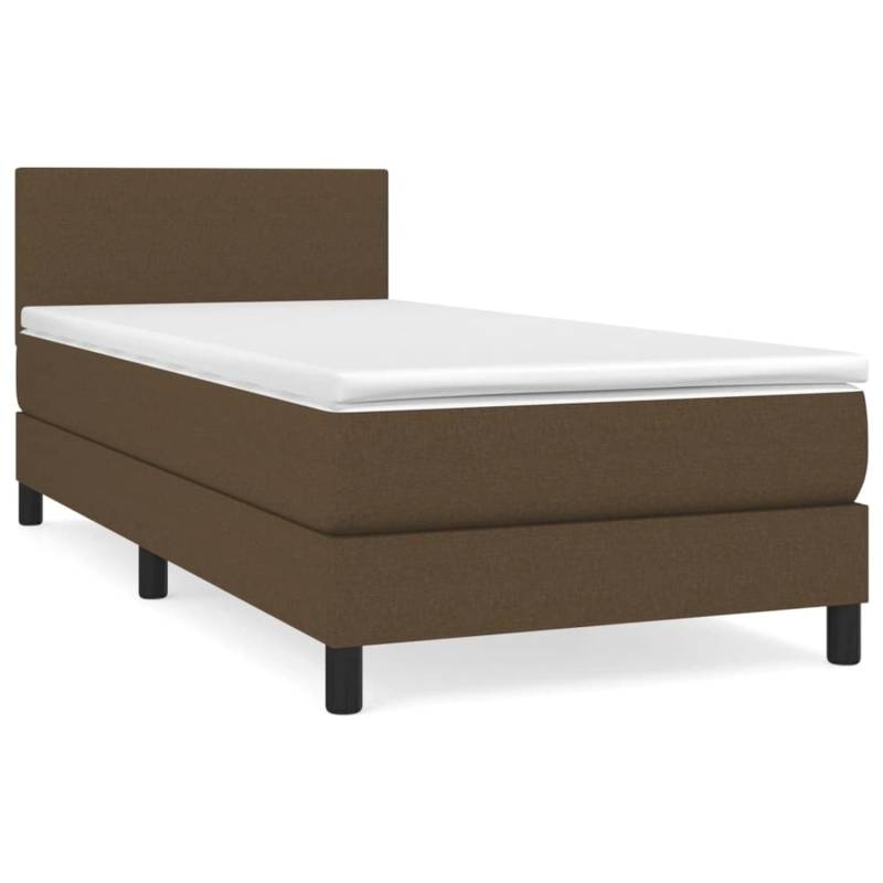 vidaXL Boxspringbett mit Matratze Dunkelbraun 100x200 cm Stoff1372970 von VIDAXL