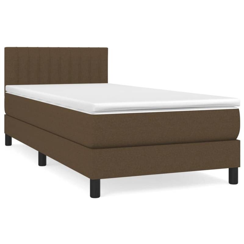 vidaXL Boxspringbett mit Matratze Dunkelbraun 100x200 cm Stoff1373142 von VIDAXL
