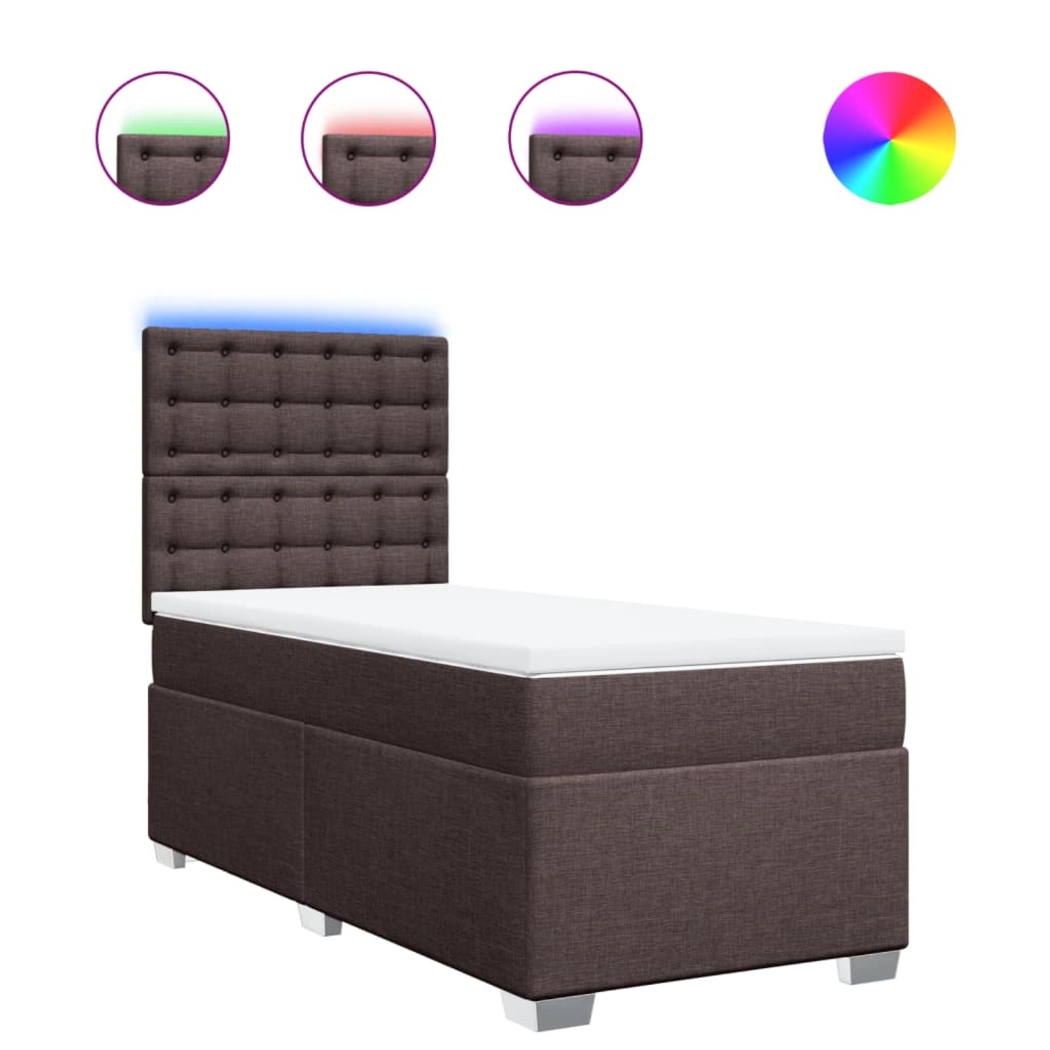 vidaXL Boxspringbett mit Matratze Dunkelbraun 100x200 cm Stoff2097970 vidaXL Boxspringbett mit Matratze Dunkelbraun 100x200 cm Stoff2097970 von VIDAXL